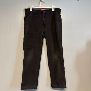 Men's Coleman insulted Black Cargo Pants size 32x30 with Red fleece Lining